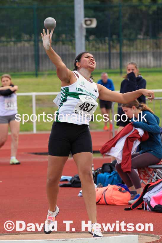 Womens under-17s shot putt, 2023 Northern Under-13s, Under-15s and Under-17s, Middlesbrough.  Photo: David T. Hewitson/Sports for All Pics